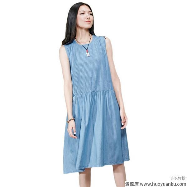 软妹风，浅蓝色连衣裙柔化女汉心-第6张图片-货源库