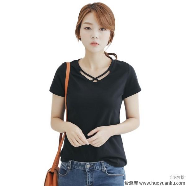酷女孩专属,黑色T恤个性不甜腻-第5张图片-货源库 酷女孩专属,黑色T恤个性不甜腻-第5张图片-货源库