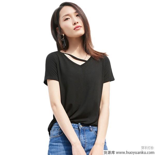 酷女孩专属,黑色T恤个性不甜腻-第6张图片-货源库 酷女孩专属,黑色T恤个性不甜腻-第6张图片-货源库