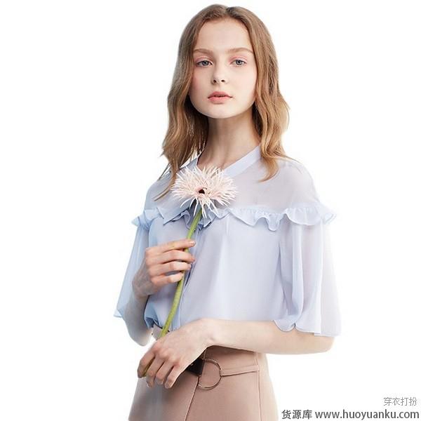 V领雪纺衫化身浪漫瘦仙女-第3张图片-货源库 V领雪纺衫化身浪漫瘦仙女-第3张图片-货源库