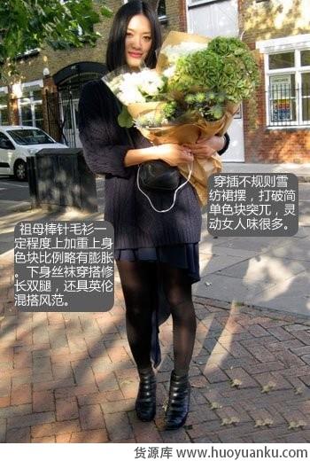 厚毛衫和高筒袜的搭配-第5张图片-货源库